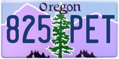 OR license plate 825PET