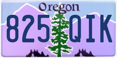 OR license plate 825QIK