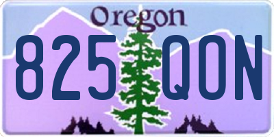 OR license plate 825QON