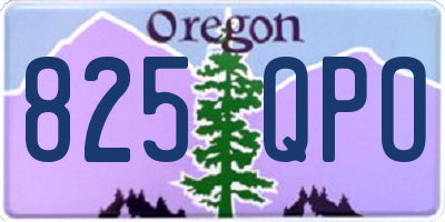 OR license plate 825QPO