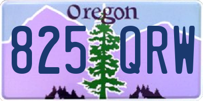 OR license plate 825QRW