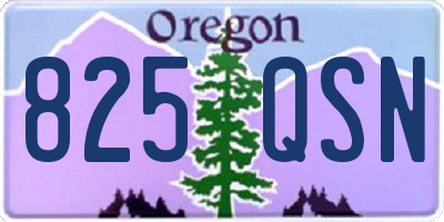 OR license plate 825QSN
