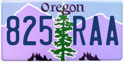 OR license plate 825RAA