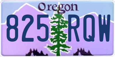 OR license plate 825RQW