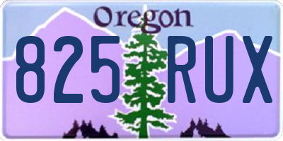 OR license plate 825RUX