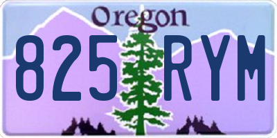 OR license plate 825RYM