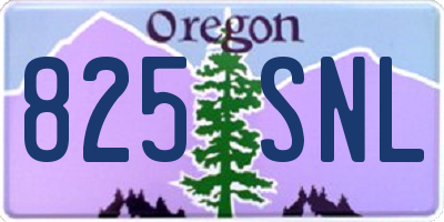 OR license plate 825SNL
