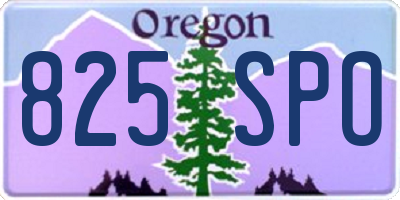 OR license plate 825SPO
