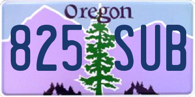 OR license plate 825SUB