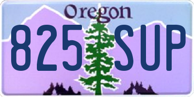 OR license plate 825SUP