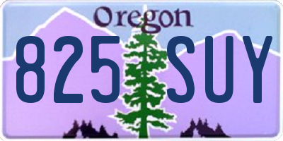 OR license plate 825SUY