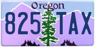 OR license plate 825TAX