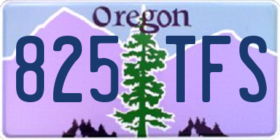 OR license plate 825TFS