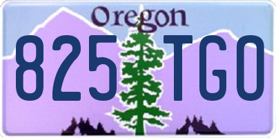 OR license plate 825TGO