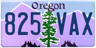OR license plate 825VAX