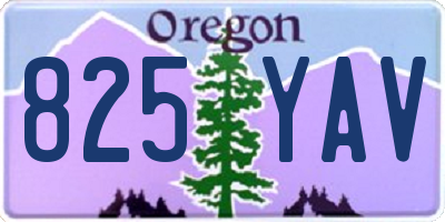 OR license plate 825YAV