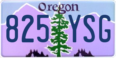 OR license plate 825YSG