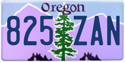 OR license plate 825ZAN