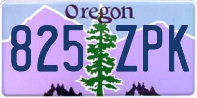 OR license plate 825ZPK