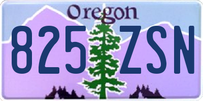 OR license plate 825ZSN