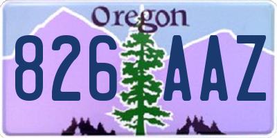 OR license plate 826AAZ