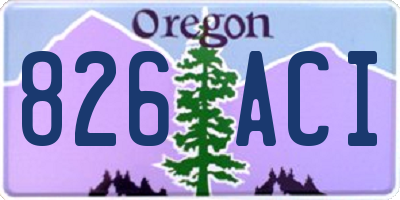 OR license plate 826ACI