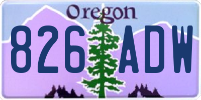 OR license plate 826ADW