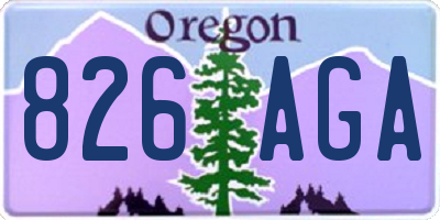 OR license plate 826AGA