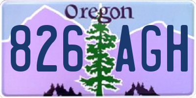 OR license plate 826AGH