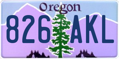 OR license plate 826AKL