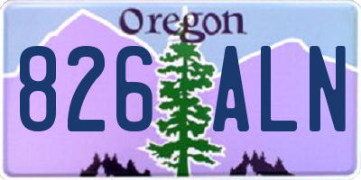 OR license plate 826ALN