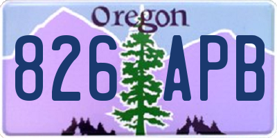OR license plate 826APB