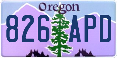 OR license plate 826APD