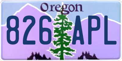 OR license plate 826APL