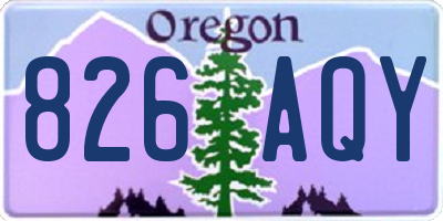 OR license plate 826AQY