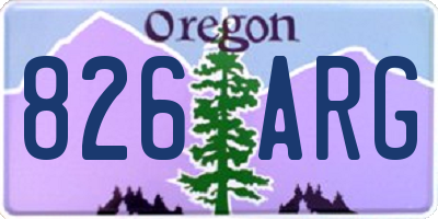 OR license plate 826ARG