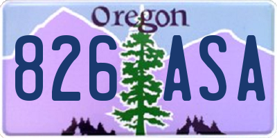 OR license plate 826ASA
