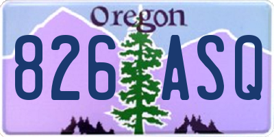 OR license plate 826ASQ