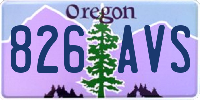 OR license plate 826AVS