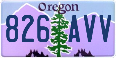 OR license plate 826AVV