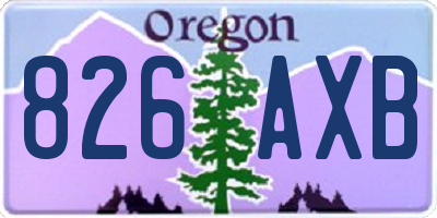OR license plate 826AXB