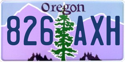OR license plate 826AXH