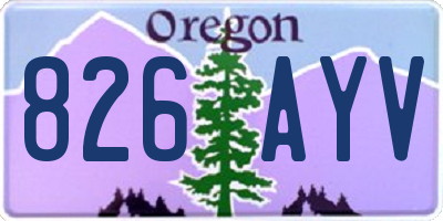 OR license plate 826AYV