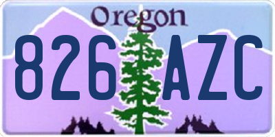 OR license plate 826AZC