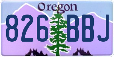 OR license plate 826BBJ