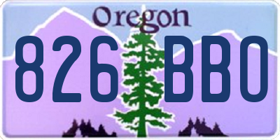 OR license plate 826BBO