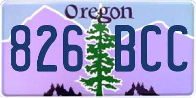 OR license plate 826BCC