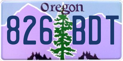 OR license plate 826BDT