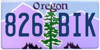 OR license plate 826BIK