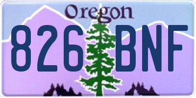 OR license plate 826BNF